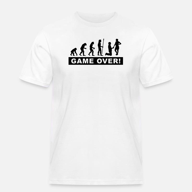 evolution_wedding - Männer Workwear T-Shirt - Weiß
