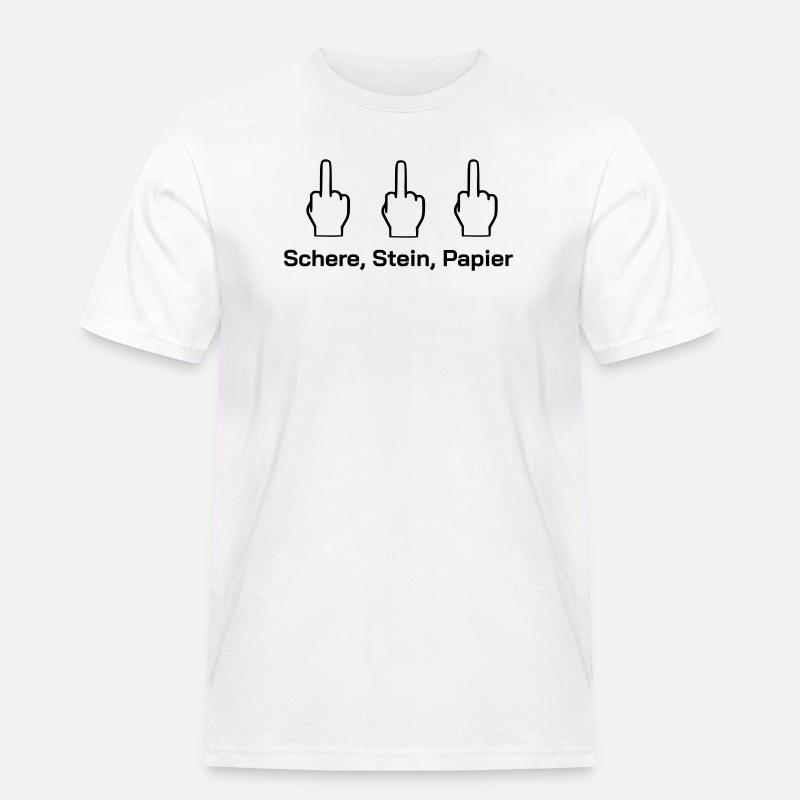 Schere Stein Papier - Männer Workwear T-Shirt - Weiß