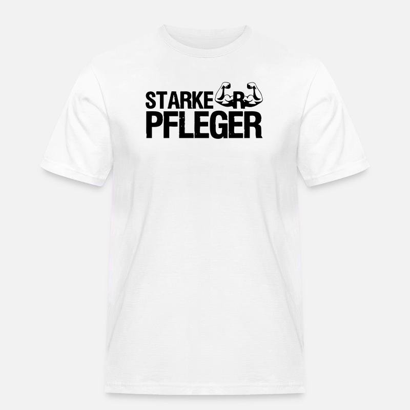 Starker Pfleger Pflege,Sprüche, Geschenk,Berufe - Männer Workwear T-Shirt - Weiß
