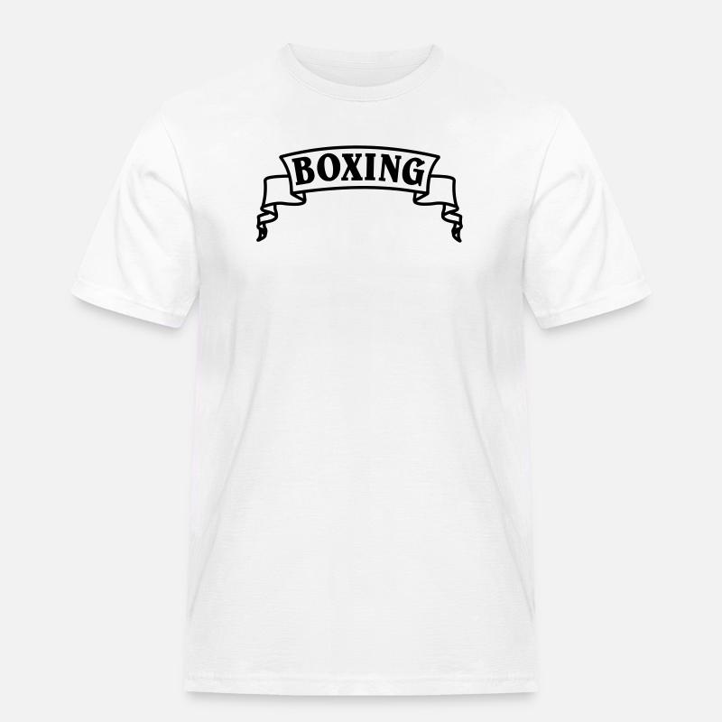Boxen Boxtext in Wimpel oder Banner - Männer Workwear T-Shirt - Weiß