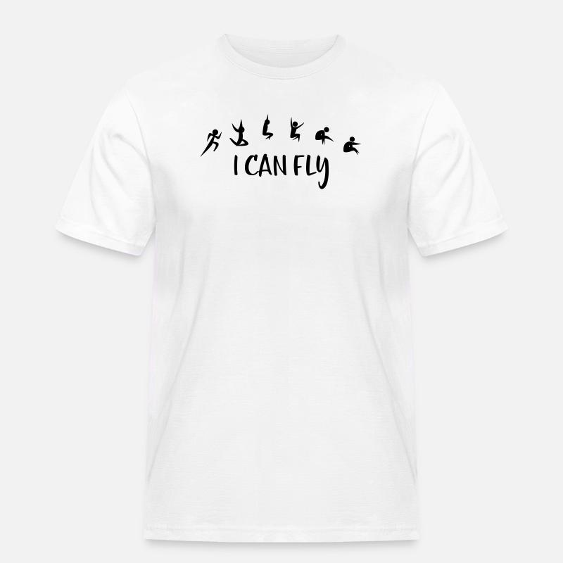 Weitsprung - Männer Workwear T-Shirt - Weiß