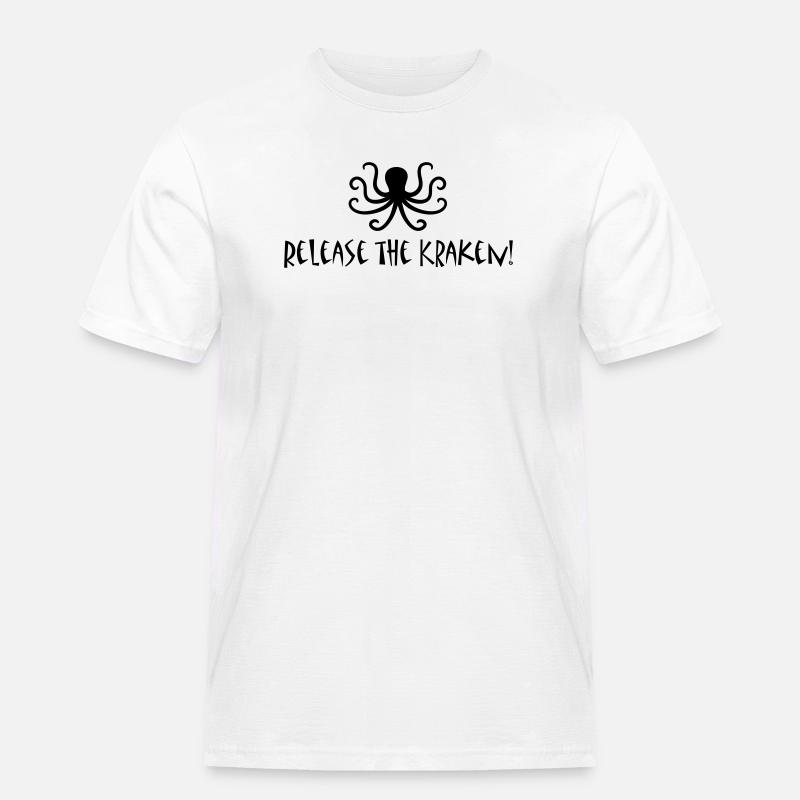 Release the Kraken - Männer Workwear T-Shirt - Weiß