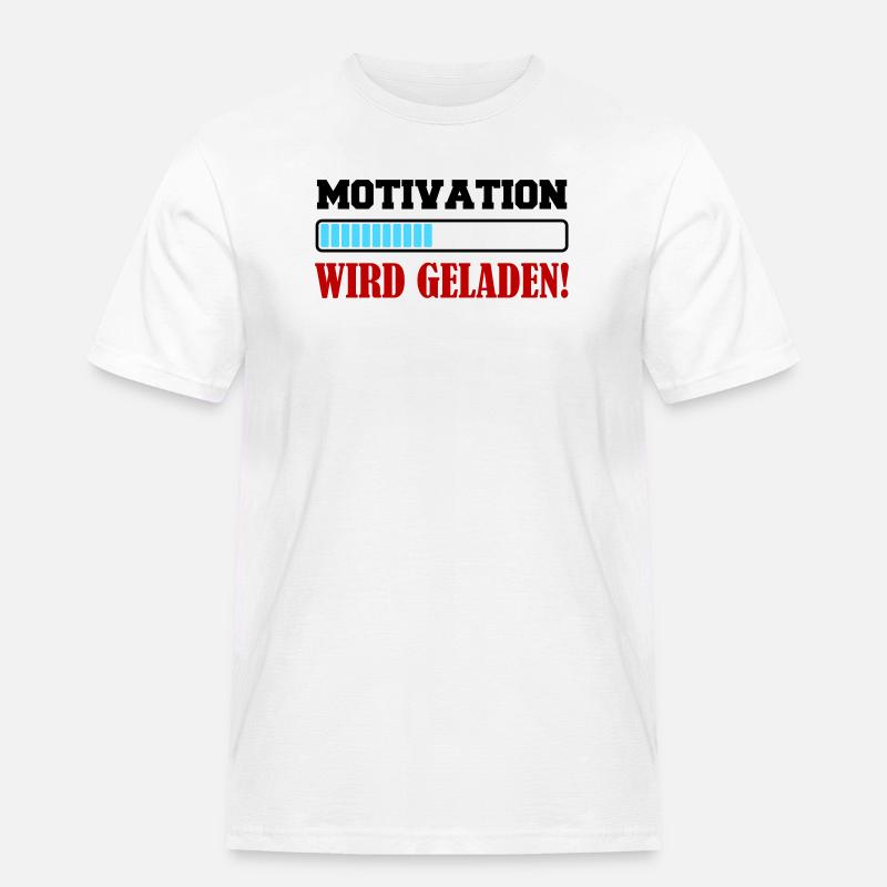 motivation_wird_geladen- - Männer Workwear T-Shirt - Weiß
