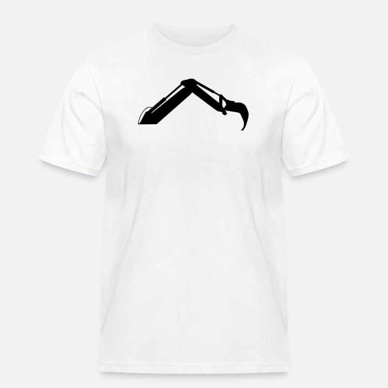 Baggerarm – Grabekraft - Männer Workwear T-Shirt - Weiß