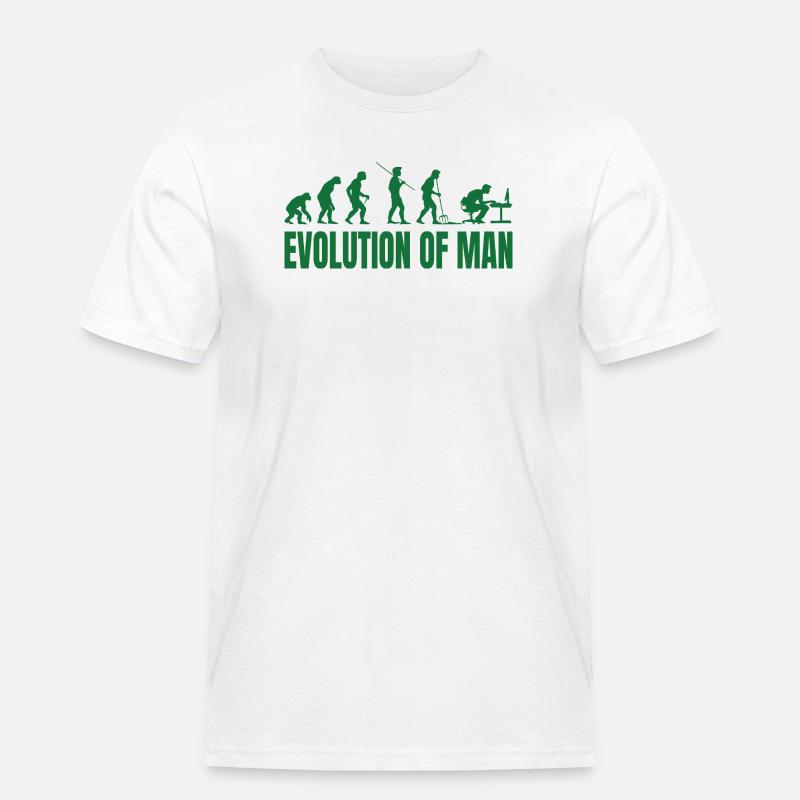 Evolution of Man Programmierer IT - Männer Workwear T-Shirt - Weiß