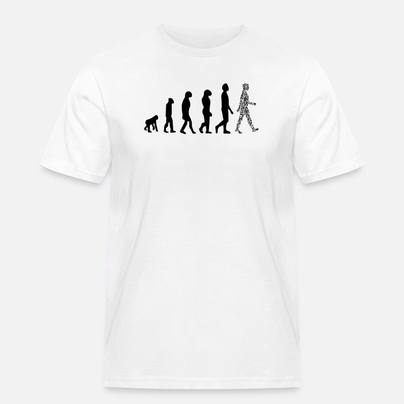 Evolution QR code - Humour pass sanitaire - T-shirt Workwear homme - blanc