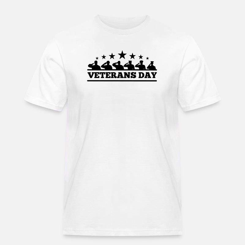 Emblem Veterans Day - Männer Workwear T-Shirt - Weiß