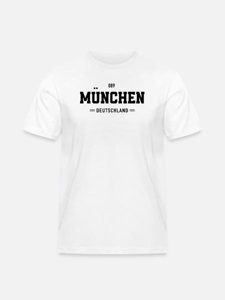 089 Muenchen Deutschland - Männer Workwear T-Shirt - Weiß