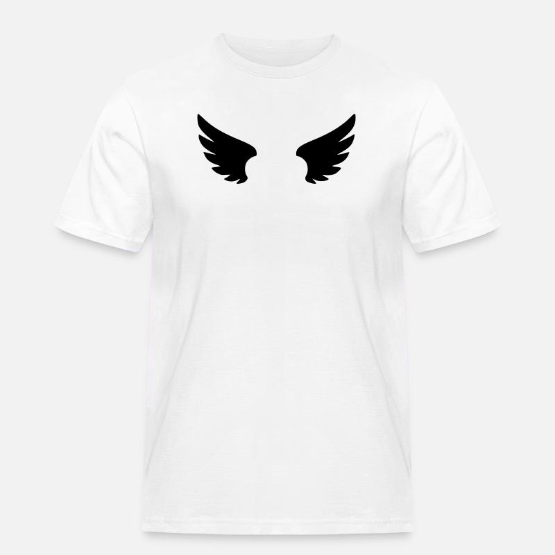 Engel Piktogramm | Schutzengel & Glaube Symbol - Männer Workwear T-Shirt - Weiß