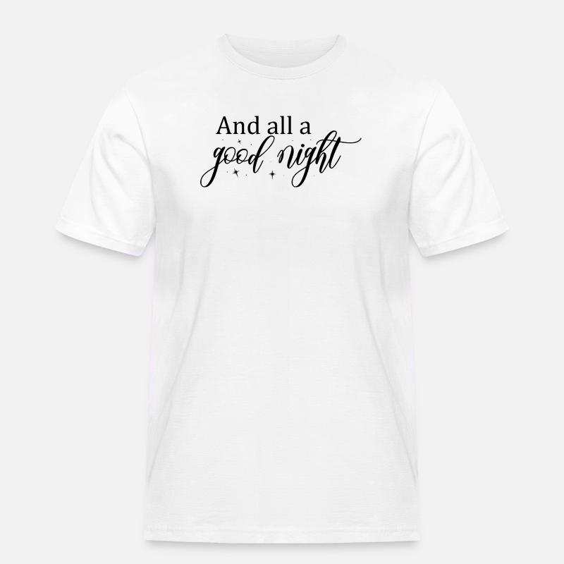 Gute Nacht Script mit Sternen - Männer Workwear T-Shirt - Weiß