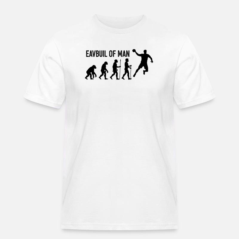 Evolution des Menschen Sprung - Männer Workwear T-Shirt - Weiß