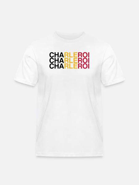 CHARLEROI Belgium Belgium Flag - Men's Workwear T-Shirt - white
