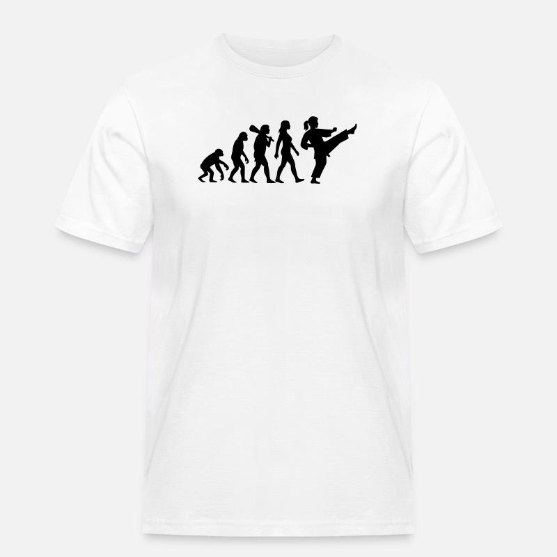 Karate Evolution - Männer Workwear T-Shirt - Weiß