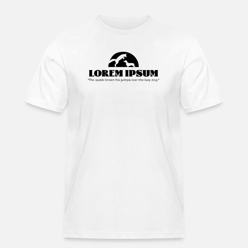 LoremIpsum – the quick brown fox ... - Männer Workwear T-Shirt - Weiß
