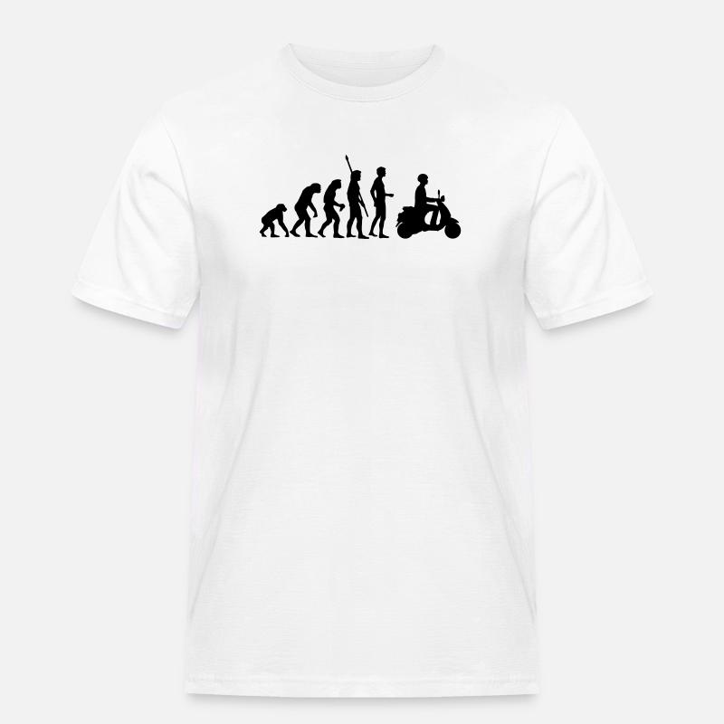 evolution_vespa - Männer Workwear T-Shirt - Weiß