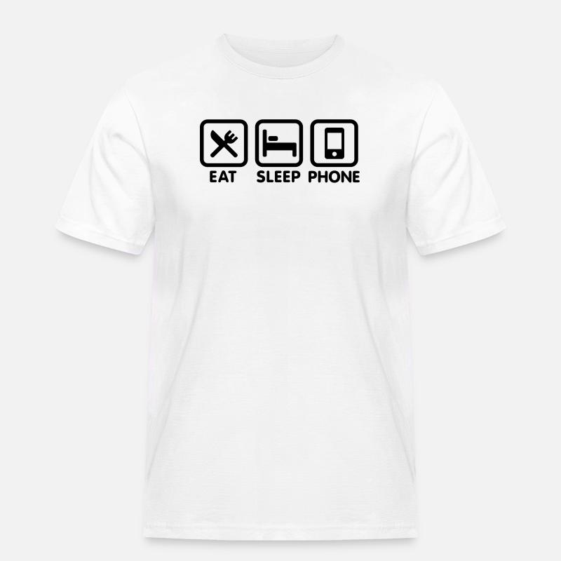 Essen Schlaftelefon - Männer Workwear T-Shirt - Weiß