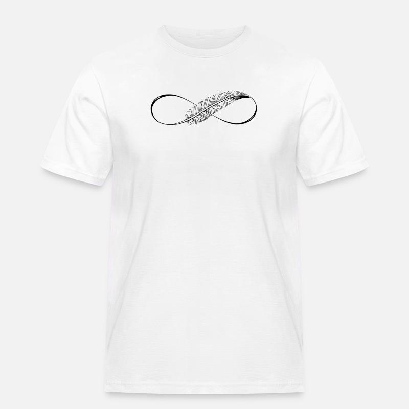 Cute Lines Infinity Feder - Männer Workwear T-Shirt - Weiß