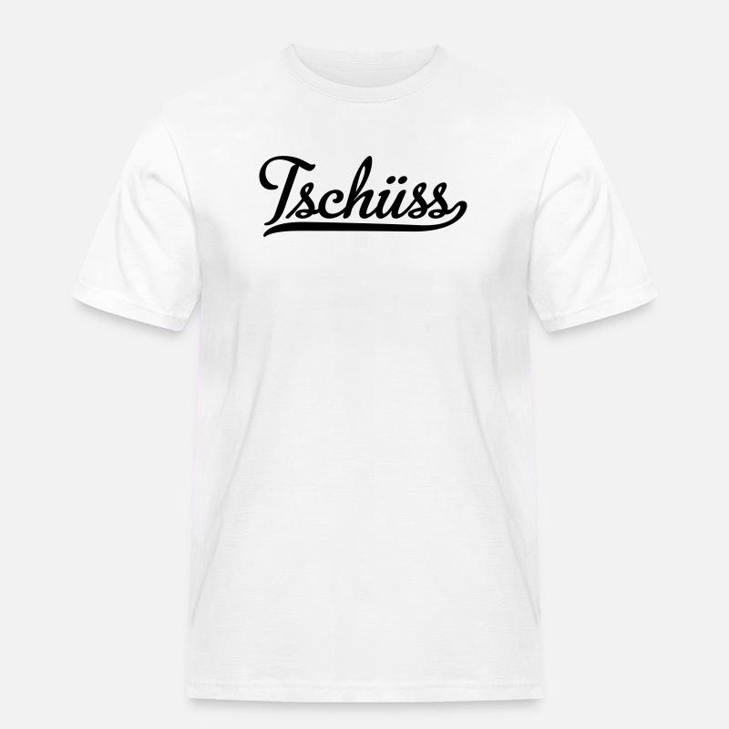 tschüss - Männer Workwear T-Shirt - Weiß