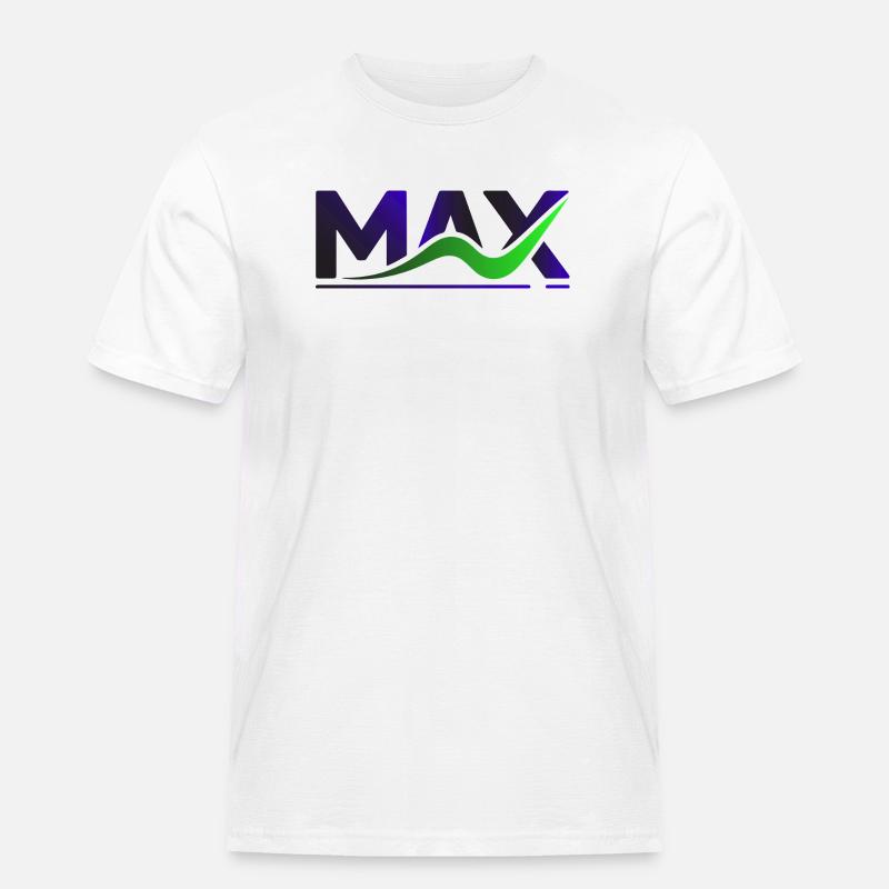 MAX Wave Gradient Logo Tee - Männer Workwear T-Shirt - Weiß