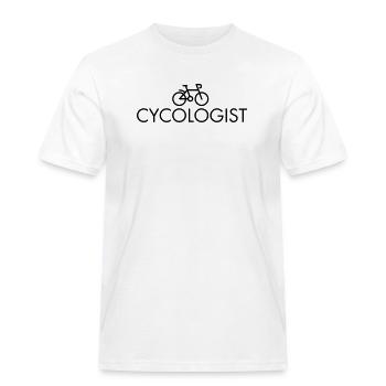 Cycologist - Men's Workwear T-Shirt - white - Front - AI Model Male 185 dark (185cm)