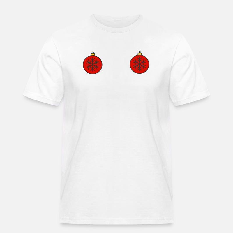Weihnachtskugeln - Männer Workwear T-Shirt - Weiß