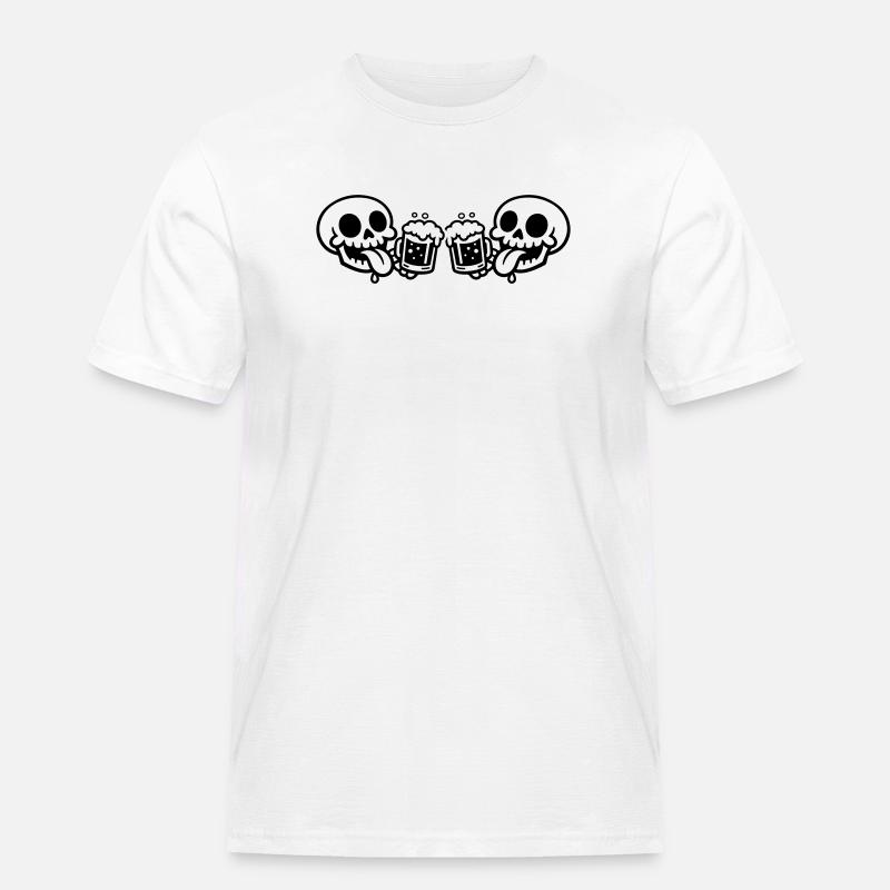 Skelett Team Bier - Männer Workwear T-Shirt - Weiß