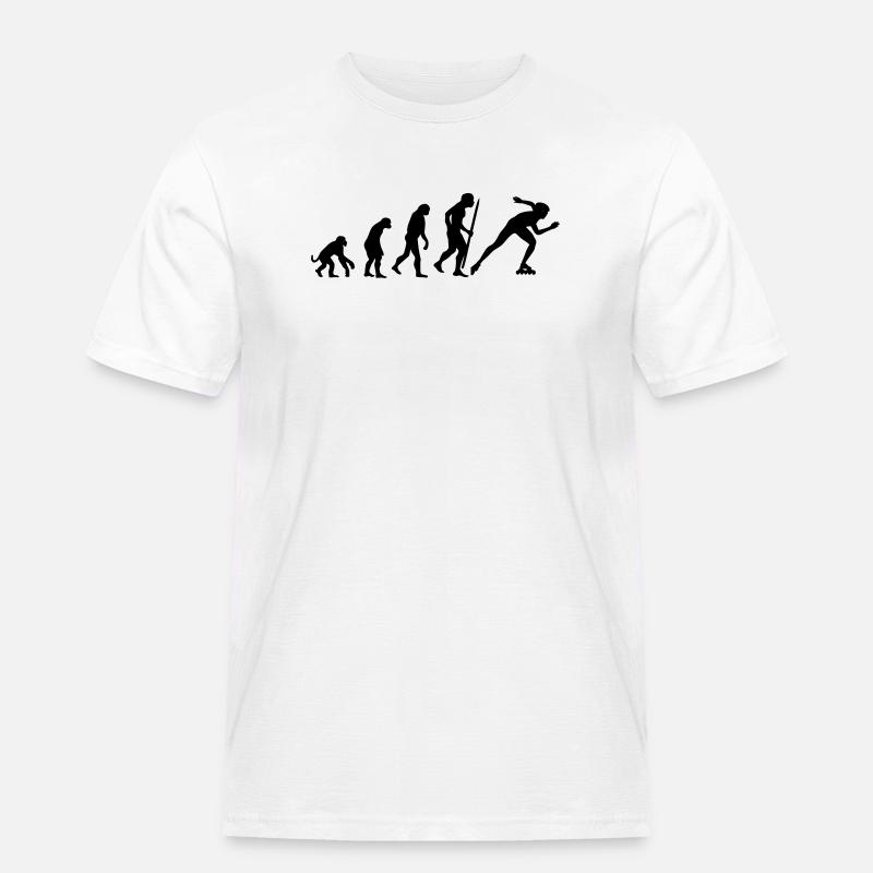 Evolution of inline speed skating - Männer Workwear T-Shirt - Weiß