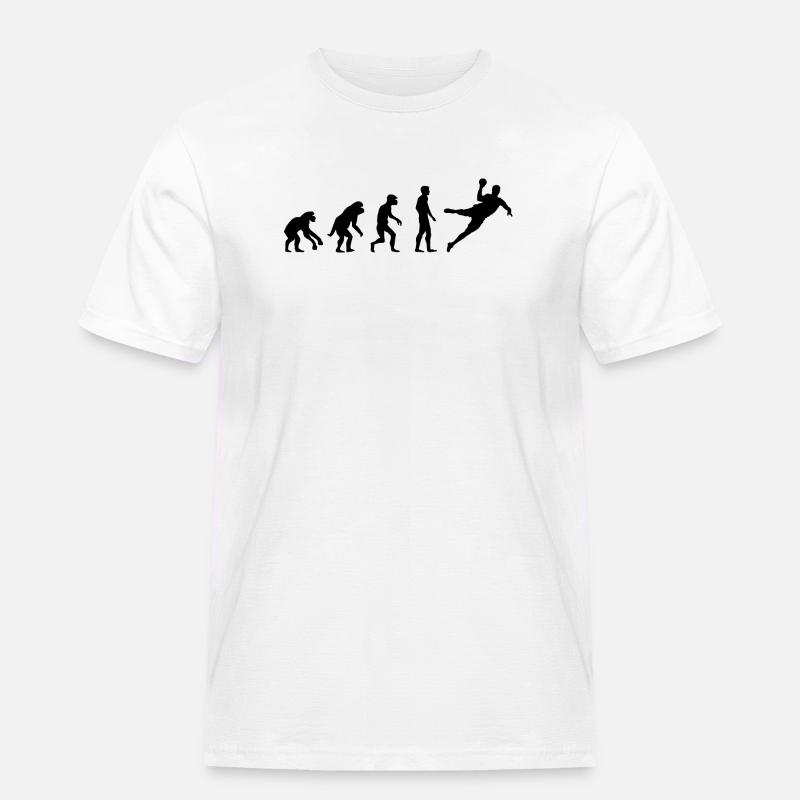 Evolution Handball lustig Design Mannschaft icon - Männer Workwear T-Shirt - Weiß