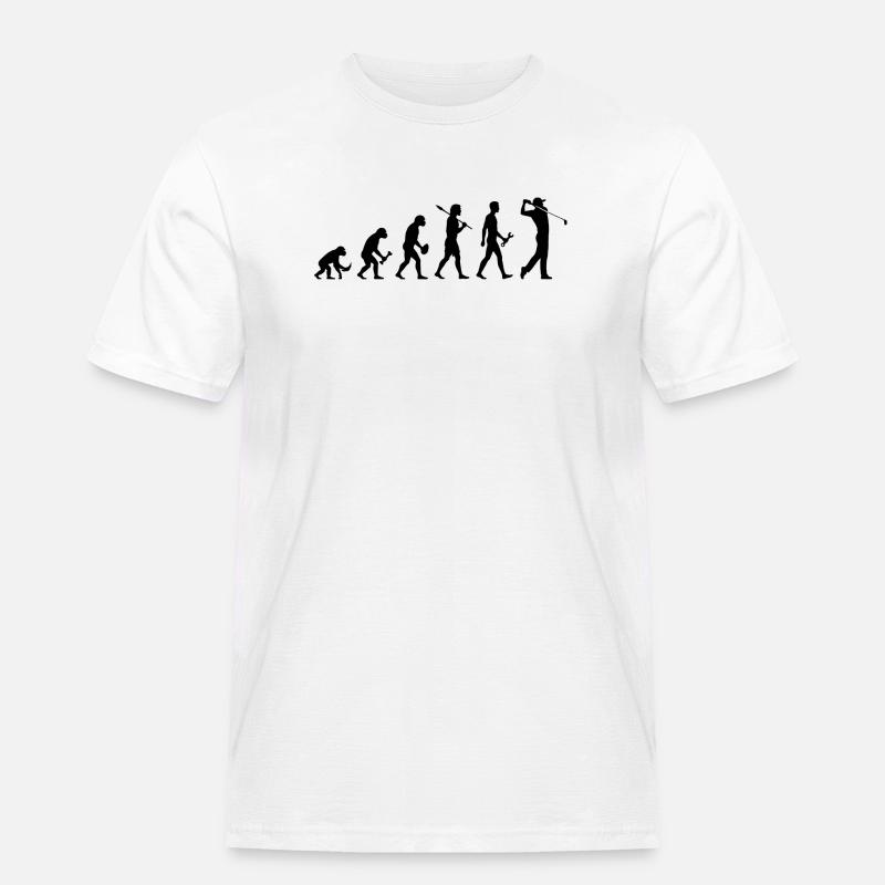 Evolution Golfspieler Golf - Männer Workwear T-Shirt - Weiß