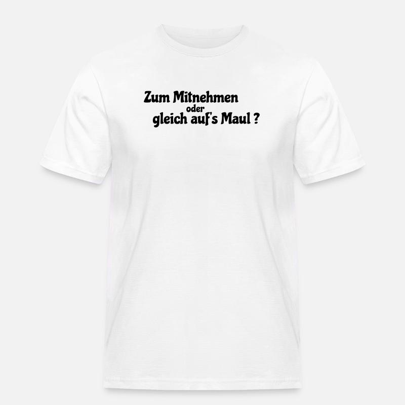 Mitnehmen oder gleich - Männer Workwear T-Shirt - Weiß