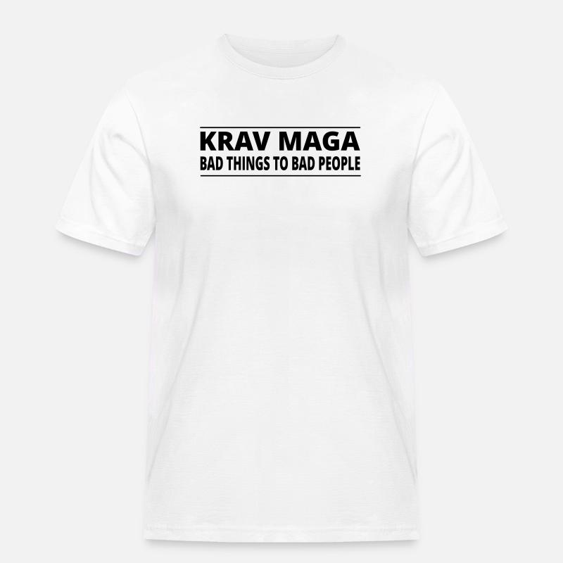 KravMaga | BAD THINGS - Männer Workwear T-Shirt - Weiß
