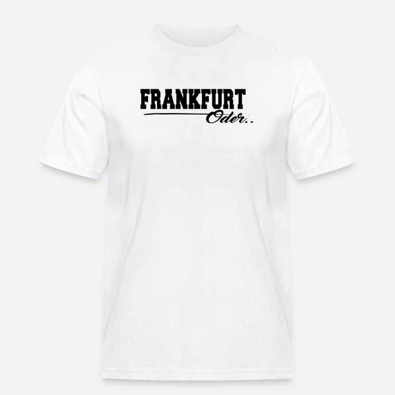 Frankfurt Oder Schriftzug - Männer Workwear T-Shirt - Weiß