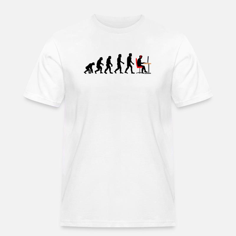 Gamer Evolution 2 - Männer Workwear T-Shirt - Weiß