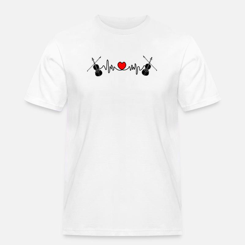 Cardio Herzfrequenz Violine - Männer Workwear T-Shirt - Weiß