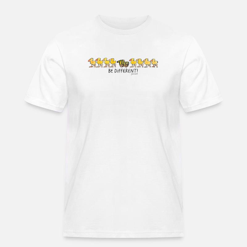 Janosch Tigerente Be Different - Männer Workwear T-Shirt - Weiß