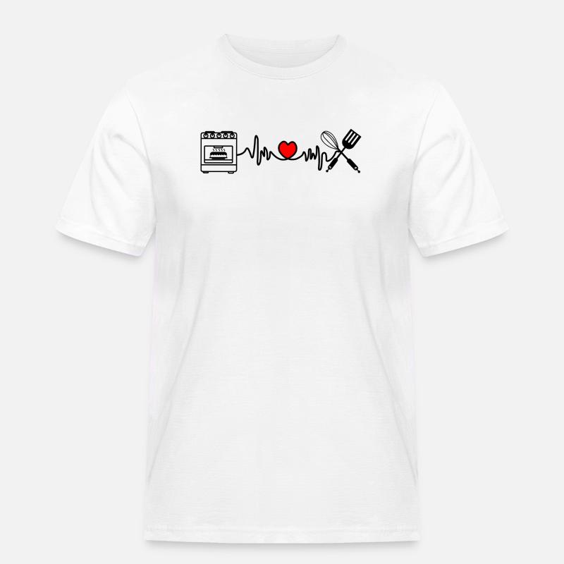 Cardio Herzfrequenz Küche 4 - Männer Workwear T-Shirt - Weiß