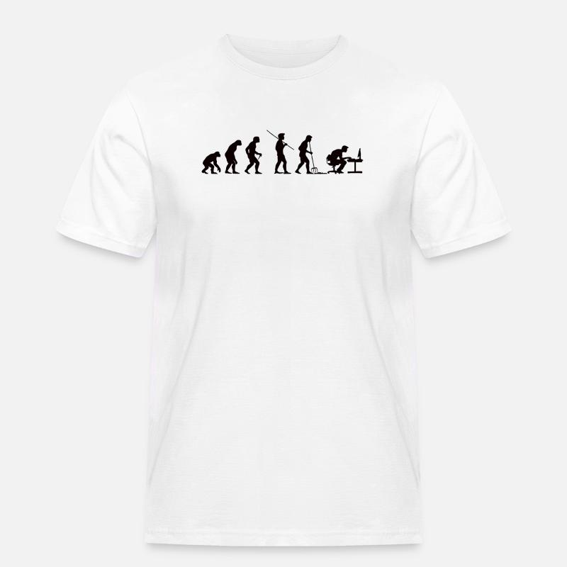 Programmer Evolution Computer Scientist Developer - Men's Workwear T-Shirt - white
