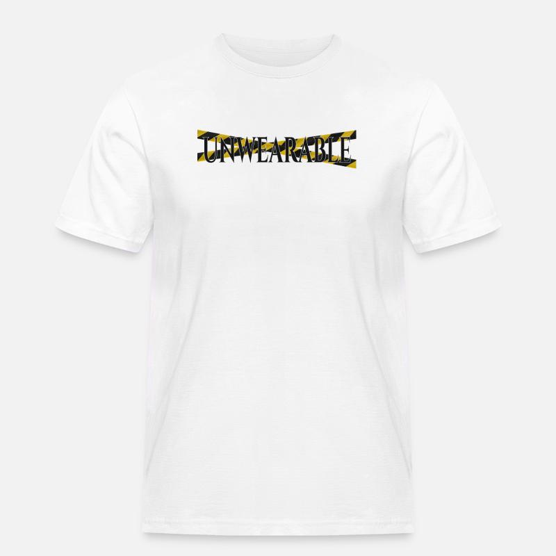 Untragbar – Statement-Design mit Warnband - Männer Workwear T-Shirt - Weiß