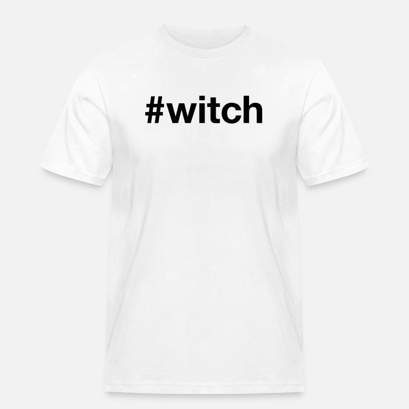 WITCH Spooky Hexe Halloween - Männer Workwear T-Shirt - Weiß