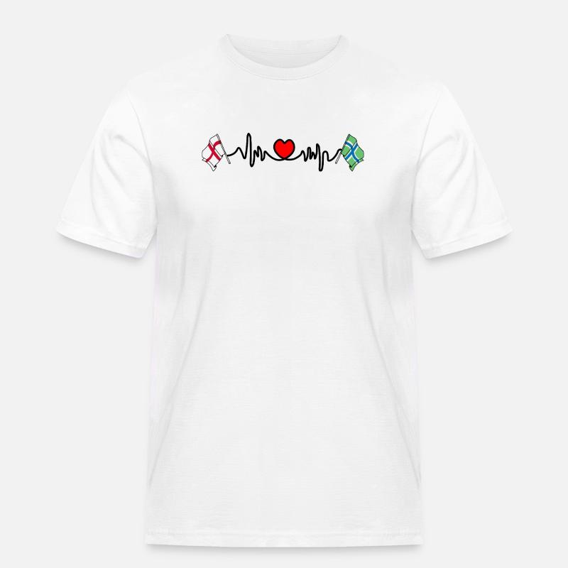 Herzfrequenz in Gloucestershire & England - Männer Workwear T-Shirt - Weiß