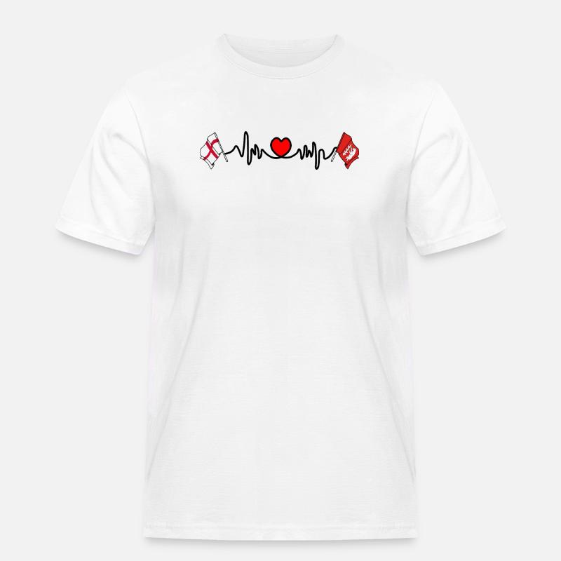 Warwickshire & England Herzfrequenz - Männer Workwear T-Shirt - Weiß