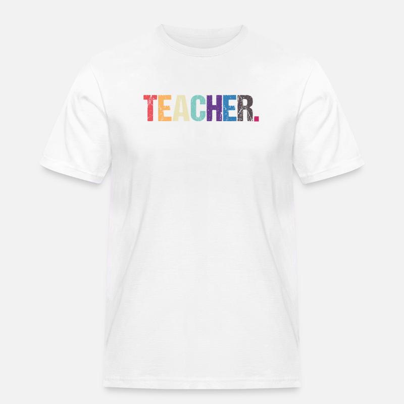 Conception colorée de TEACHER - T-shirt Workwear homme - blanc