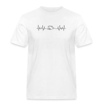 agiter la poignée de main de la paix - T-shirt Workwear homme - blanc - Devant - AI Model Male 185 dark (185cm)