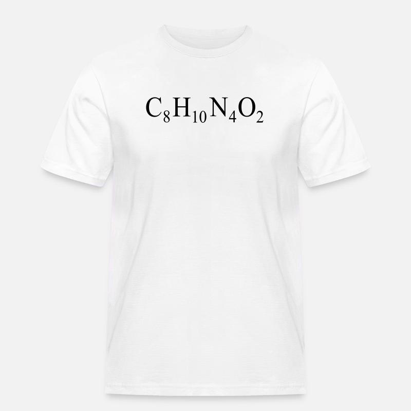 Caffeina - Formula chimica - Maglietta da lavoro per uomo - bianco