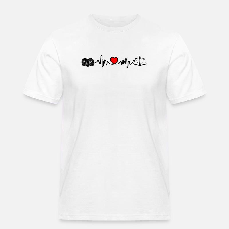 Herzfrequenz-Cardio-Ram-Skala - Männer Workwear T-Shirt - Weiß