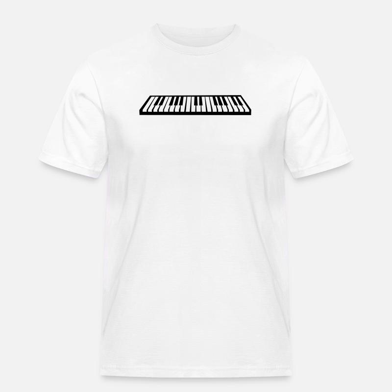 Klavier oder Keyboard - Männer Workwear T-Shirt - Weiß