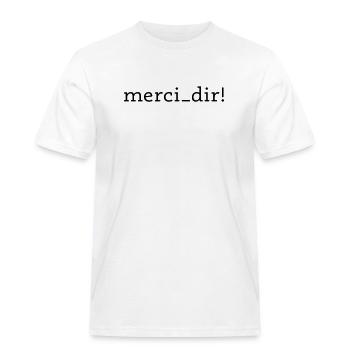 Thank you! - Men's Workwear T-Shirt - white - Front - AI Model Male 185 dark (185cm)