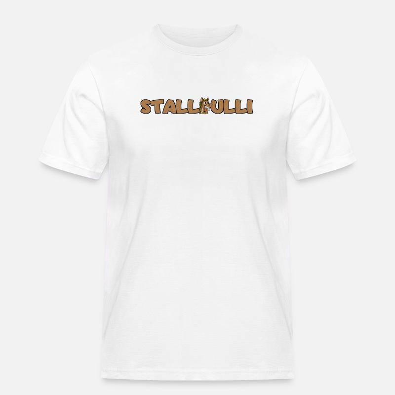 Stallpulli - Stall - Pferd Pferde Reiter Reiterin - Männer Workwear T-Shirt - Weiß