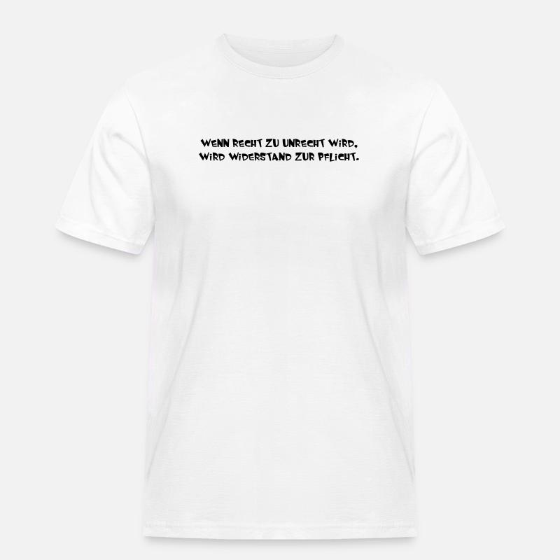 wenn Recht zu Unrecht wird - Männer Workwear T-Shirt - Weiß