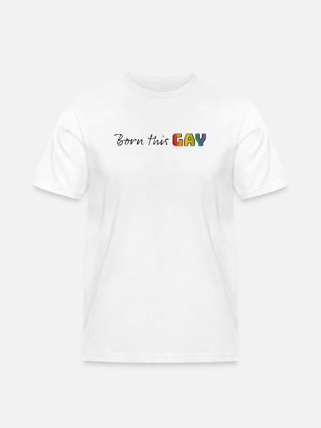 Rainbow né ce gay - T-shirt Workwear homme - blanc